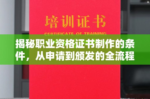 紫云揭秘职业资格证书制作的条件，从申请到颁发的全流程解析