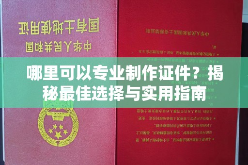 紫云哪里可以专业制作证件？揭秘最佳选择与实用指南